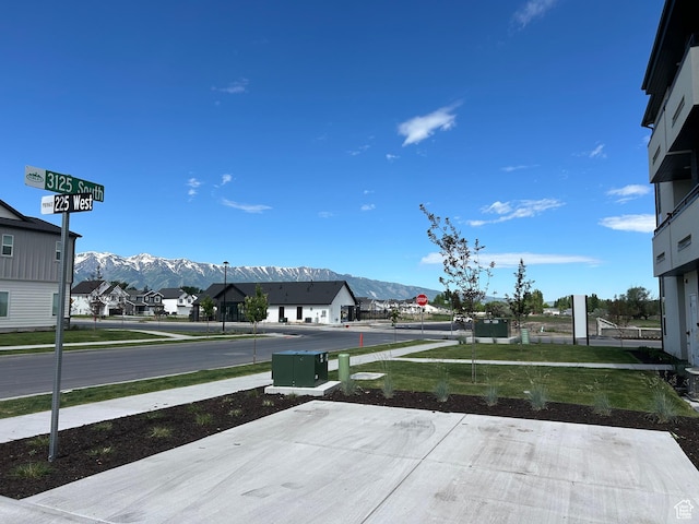 exterior space with a mountain view