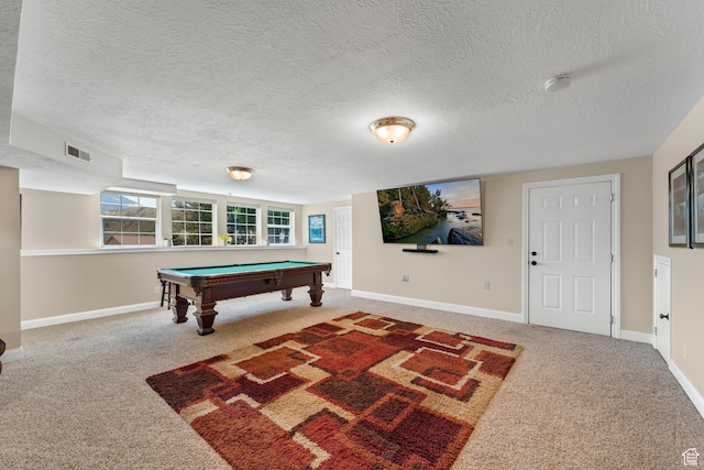 9065 Meadow Dr, Sundance, UT 84604 - rec room with visible vents, baseboards, carpet, and pool table