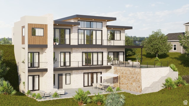 2523 W Spilsbury Ct, Hurricane, UT 84737 - back of property featuring a patio area and a balcony
