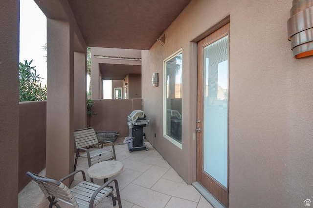 exterior space featuring a grill