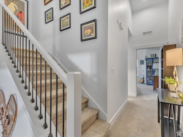 8257 N Sandalwood Ln, Park City, UT 84098 - stairway with a towering ceiling and carpet