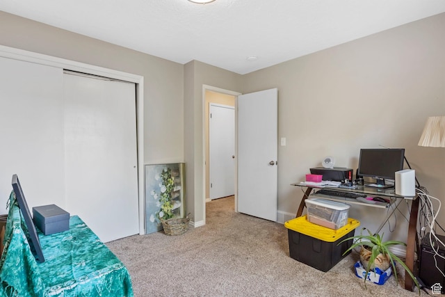view of carpeted office