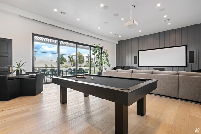 3905 S Quarry Ridge Dr, St George, UT 84790 - playroom with pool table and light hardwood / wood-style floors