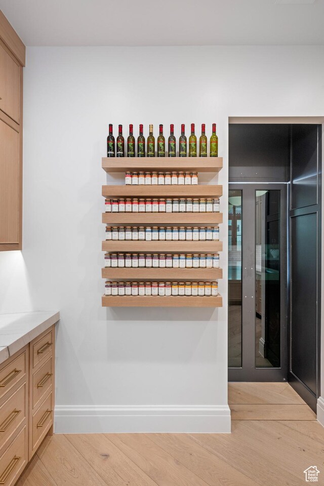 3905 S Quarry Ridge Dr, St George, UT 84790 - wine room with light hardwood / wood-style floors