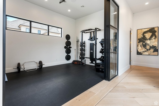 3905 S Quarry Ridge Dr, St George, UT 84790 - exercise area with light wood-type flooring