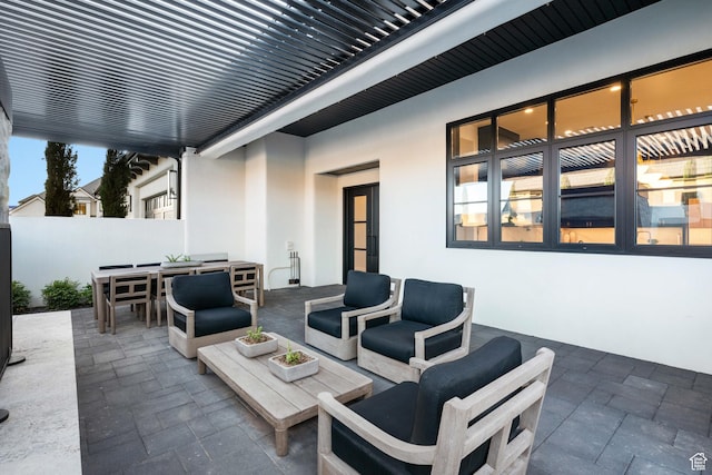 3905 S Quarry Ridge Dr, St George, UT 84790 - view of patio with an outdoor hangout area