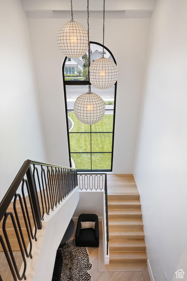 3905 S Quarry Ridge Dr, St George, UT 84790 - stairway with wood-type flooring