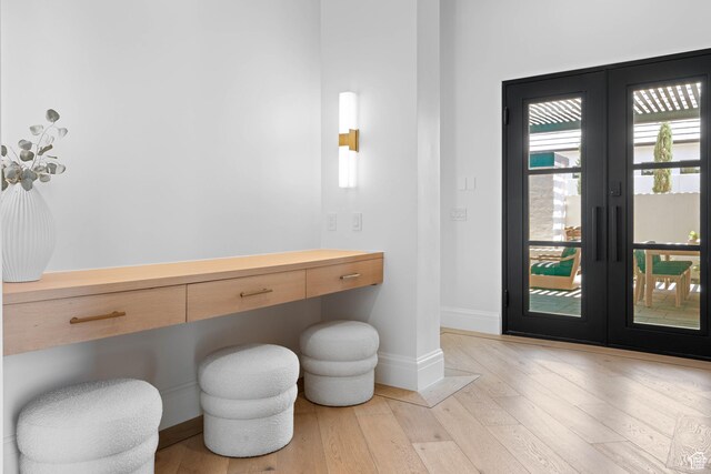 3905 S Quarry Ridge Dr, St George, UT 84790 - bathroom with hardwood / wood-style flooring and french doors