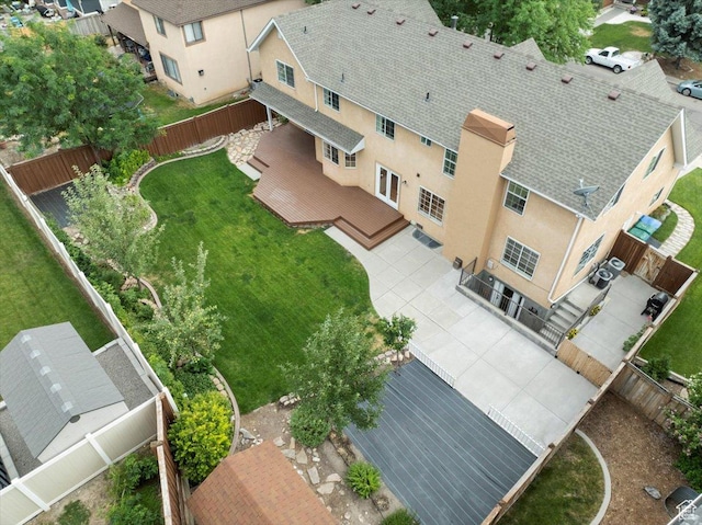 drone / aerial view with a residential view