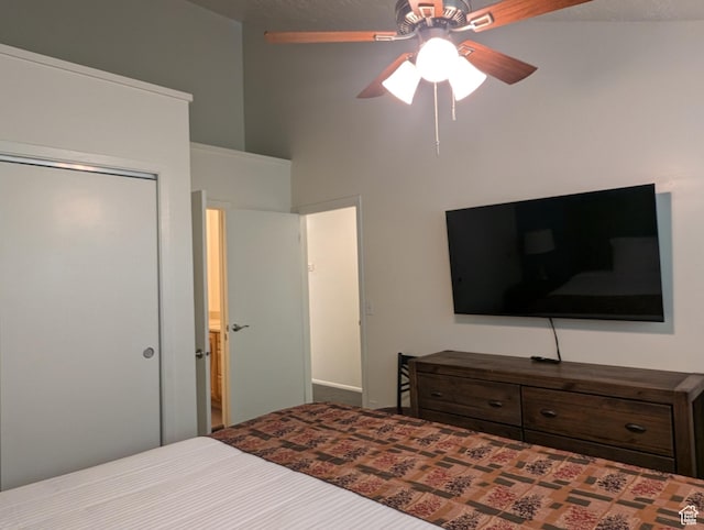 2176 S Bear Lake Blvd S Unit 452, Garden City, UT 84028 - bedroom featuring ceiling fan and a closet