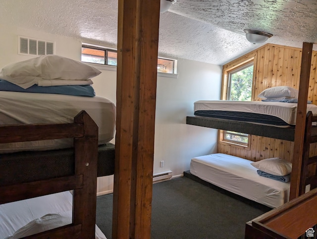 2176 S Bear Lake Blvd S Unit 452, Garden City, UT 84028 - bedroom featuring a textured ceiling, visible vents, carpet flooring, and multiple windows