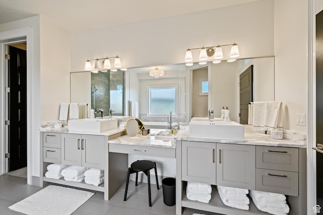 6026 S Zen Trail Way, St George, UT 84790 - bathroom with tile patterned flooring and vanity