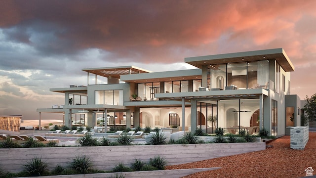 1272 N Hillside Way, Santa Clara, UT 84765 - view of back house at dusk