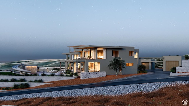 1272 N Hillside Way, Santa Clara, UT 84765 - back house at dusk with a balcony
