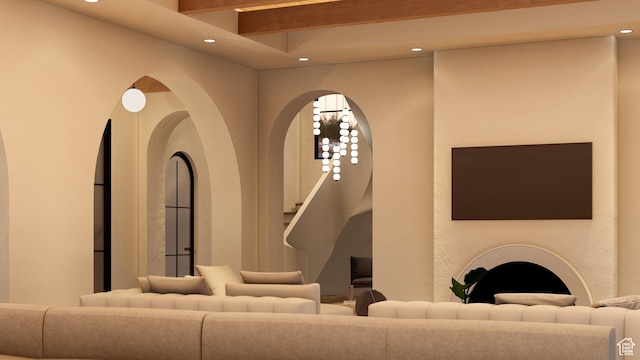 1272 N Hillside Way, Santa Clara, UT 84765 - living room featuring beam ceiling