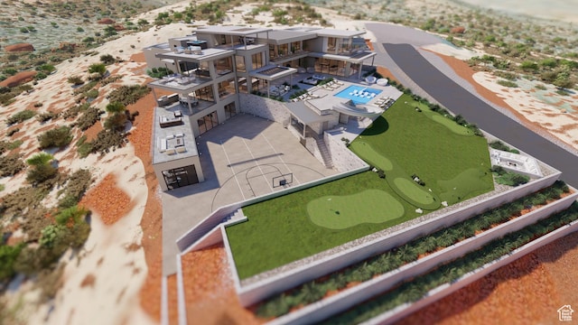 birds eye view of property