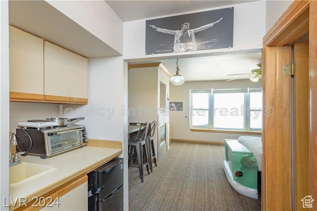 223 Hunter Ridge Rd Unit B303, Brian Head, UT 84719 - kitchen featuring dishwasher, sink, light colored carpet, and white cabinets