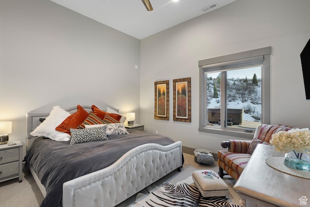 1310 Mellow Rd, Park City, UT 84060 - carpeted bedroom featuring visible vents and ceiling fan