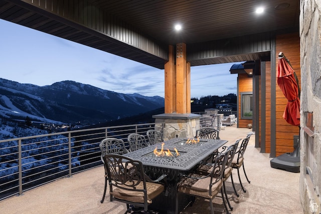 1310 Mellow Rd, Park City, UT 84060 - view of patio featuring a mountain view and outdoor dining area