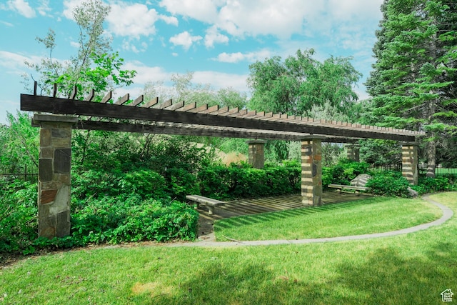 975 N 1600 E, Logan, UT 84321 - view of home's community with a pergola and a yard