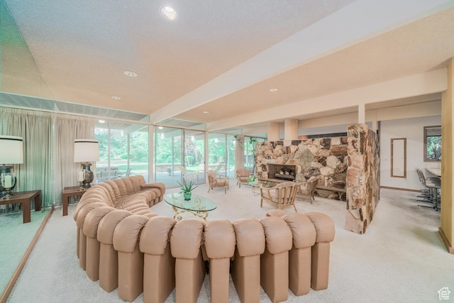 975 N 1600 E, Logan, UT 84321 - carpeted living area with wallpapered walls and recessed lighting
