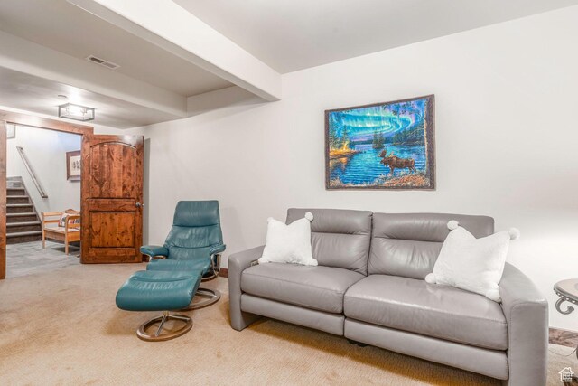 14160 N Council Fire Trl, Heber City, UT 84032 - living area featuring carpet flooring and stairway