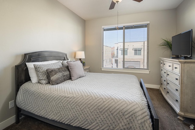 631 W 470 N, Moab, UT 84532 - carpeted bedroom with ceiling fan and lofted ceiling
