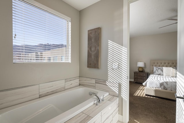 631 W 470 N, Moab, UT 84532 - bathroom featuring a textured ceiling and tiled tub