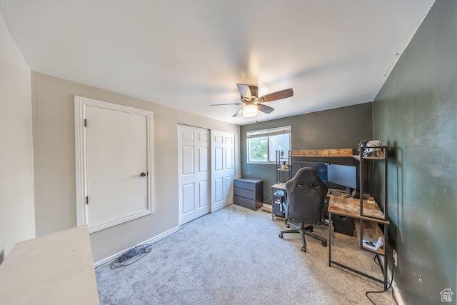 1591 N Marilyn Dr, Syracuse, UT 84075 - office area with carpet flooring and a ceiling fan