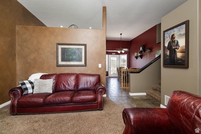 2546 W 1200 N, Roosevelt, UT 84066 - living room featuring ceiling fan