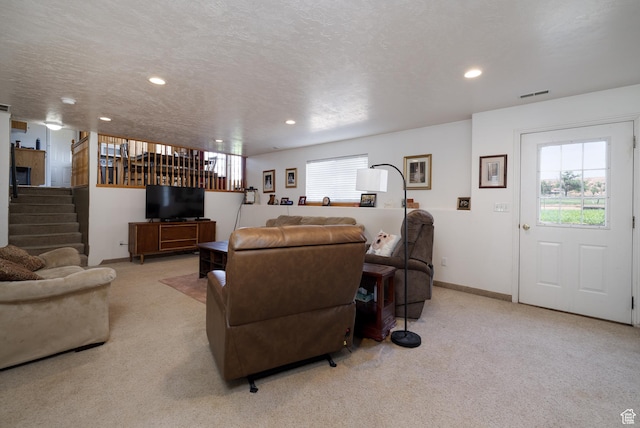 2546 W 1200 N, Roosevelt, UT 84066 - carpeted living room featuring a textured ceiling