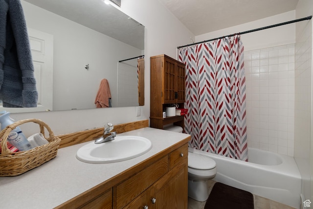2546 W 1200 N, Roosevelt, UT 84066 - full bathroom with vanity, shower / bathtub combination with curtain, and toilet