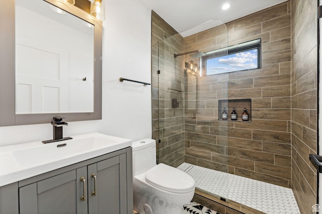 6387 Silver Sage Dr, Park City, UT 84098 - bathroom featuring vanity, toilet, and a tile shower