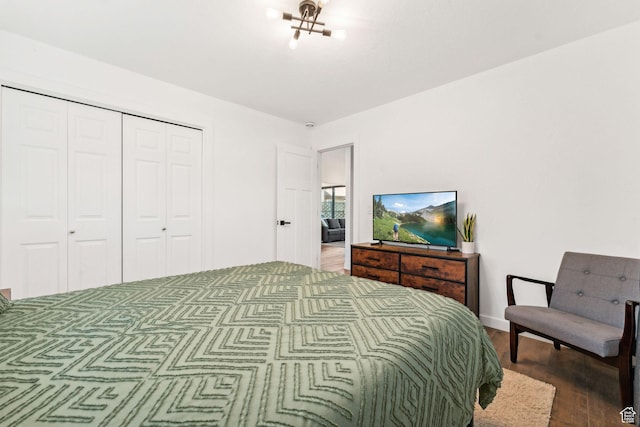 6387 Silver Sage Dr, Park City, UT 84098 - bedroom featuring hardwood / wood-style floors and a closet