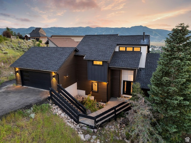 6387 Silver Sage Dr, Park City, UT 84098 - modern home with a mountain view and a garage