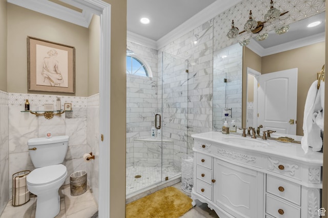 327 N 1430 E, Logan, UT 84321 - bathroom with tile patterned flooring, tile walls, toilet, and vanity