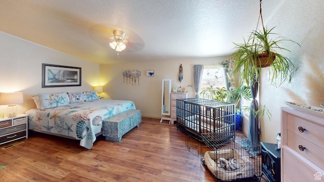 990 S Freedom Way, Big Water, UT 84741 - bedroom featuring dark hardwood / wood-style flooring and a textured ceiling