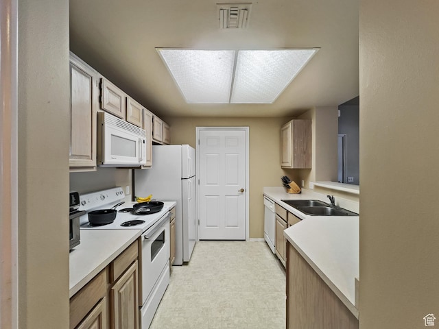 900 Bitner Rd Unit M12, Park City, UT 84098 - kitchen with white appliances, a sink, light countertops, and light floors