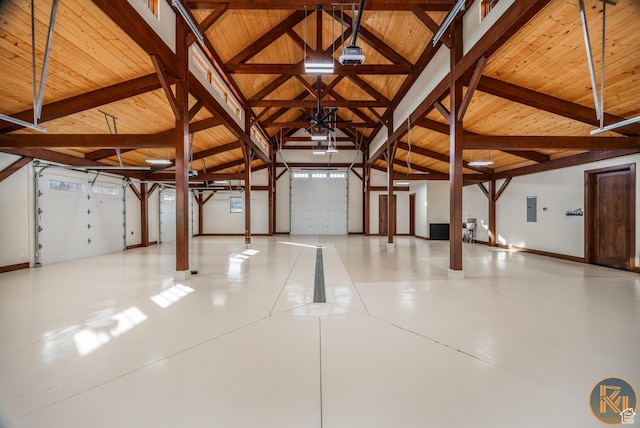 5605 N Johnson Canyon Rd, Kanab, UT 84741 - garage featuring electric panel and wood ceiling