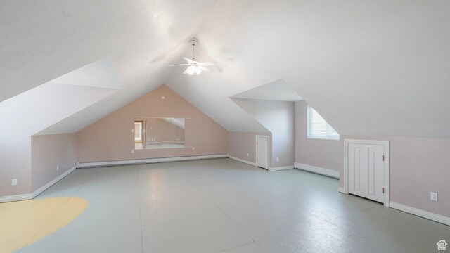 401 N Fairgrounds Rd, Price, UT 84501 - bonus room with vaulted ceiling, ceiling fan, and baseboard heating