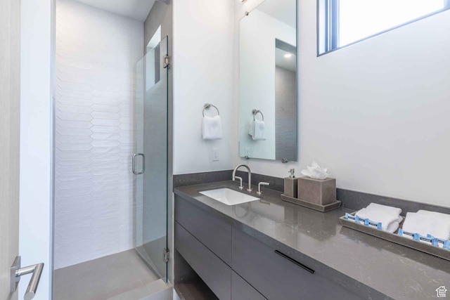 3599 Ridgeline Dr Unit 2, Park City, UT 84098 - bathroom with a shower with door and vanity