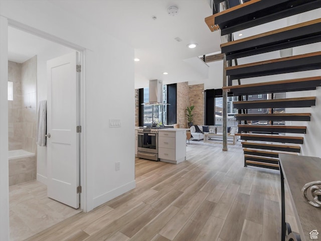 231 S Edison St E Unit 7, Salt Lake City, UT 84111 - hall with light wood-style floors and recessed lighting