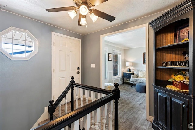 1154 W 1700 S, Syracuse, UT 84075 - foyer entrance with wood finished floors and a ceiling fan