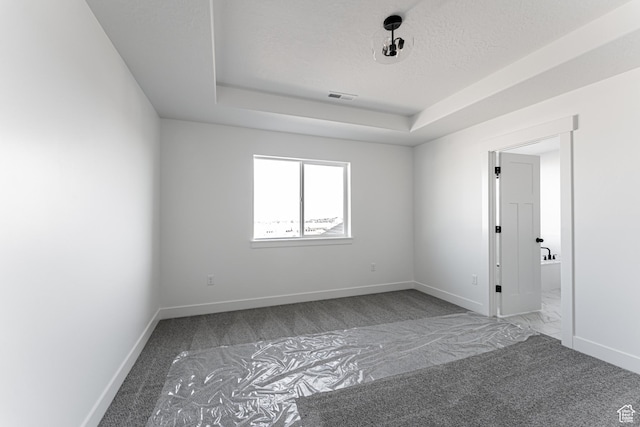 13719 S Devers Dr Unit 2106, Riverton, UT 84096 - spare room featuring carpet, baseboards, a raised ceiling, and a textured ceiling