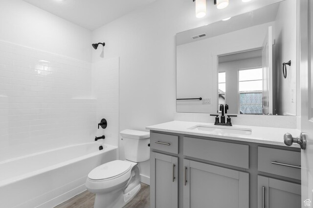 1791 N 180 E, Heber City, UT 84032 - full bath featuring toilet, wood finished floors, vanity, and shower / bath combination