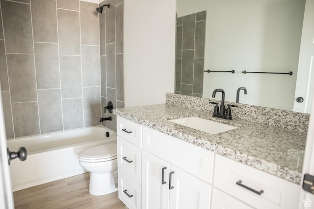 2159 W 520 S, Roosevelt, UT 84066 - full bathroom featuring vanity,  shower combination, and wood finished floors