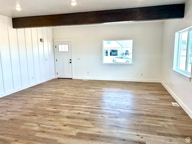 2159 W 520 S, Roosevelt, UT 84066 - foyer entrance featuring beamed ceiling and wood finished floors