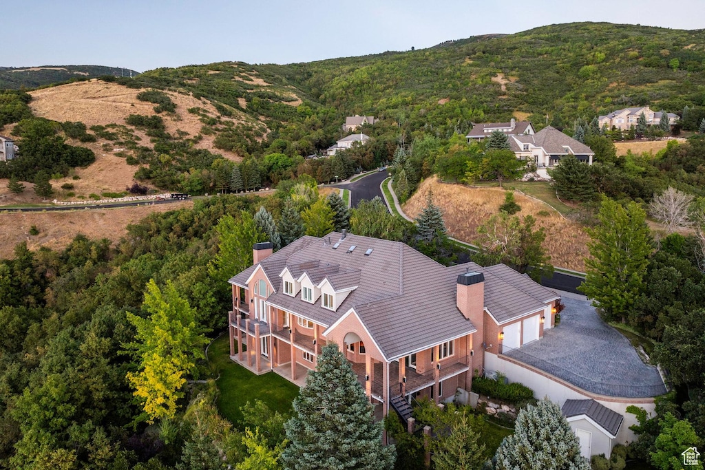 1877 Stone Hollow Dr, Bountiful, UT 84010 - birds eye view of property featuring a mountain view