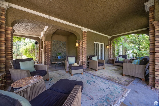 view of patio featuring outdoor lounge area