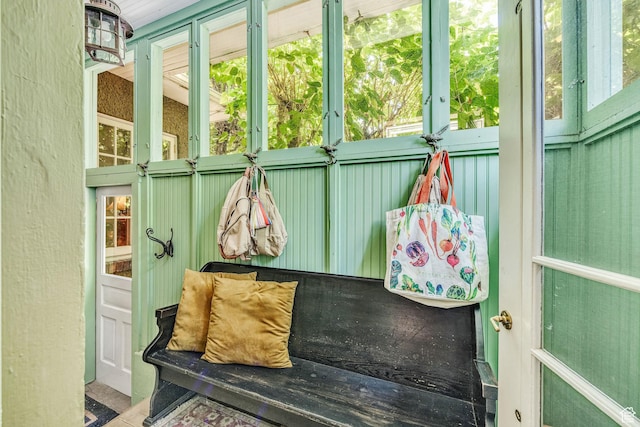 mudroom with a healthy amount of sunlight
